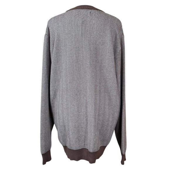 Lachlan British Inspired Brown Tan Crew Neck Long Sleeve Tweed Sweater Size XL - Picture 3 of 8